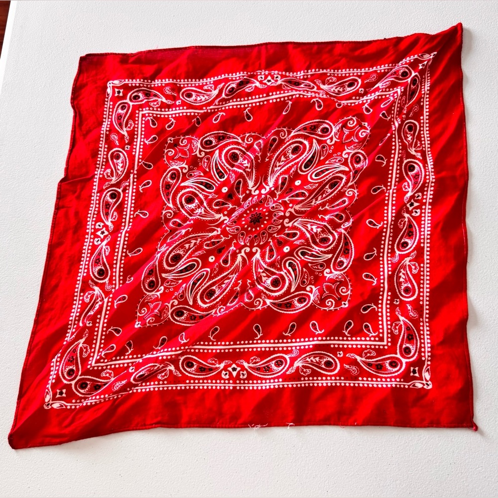 Red Paisley Bandana Scarf